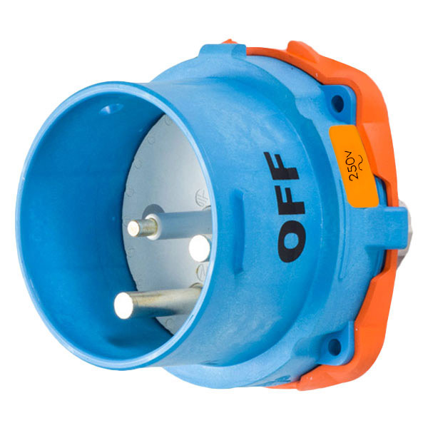 63-98072 - DSN150 INLET POLY BLUE SIZE 5 TYPE 4X IP 69 2P+G 150A 250 VAC 60 Hz NO AUX
